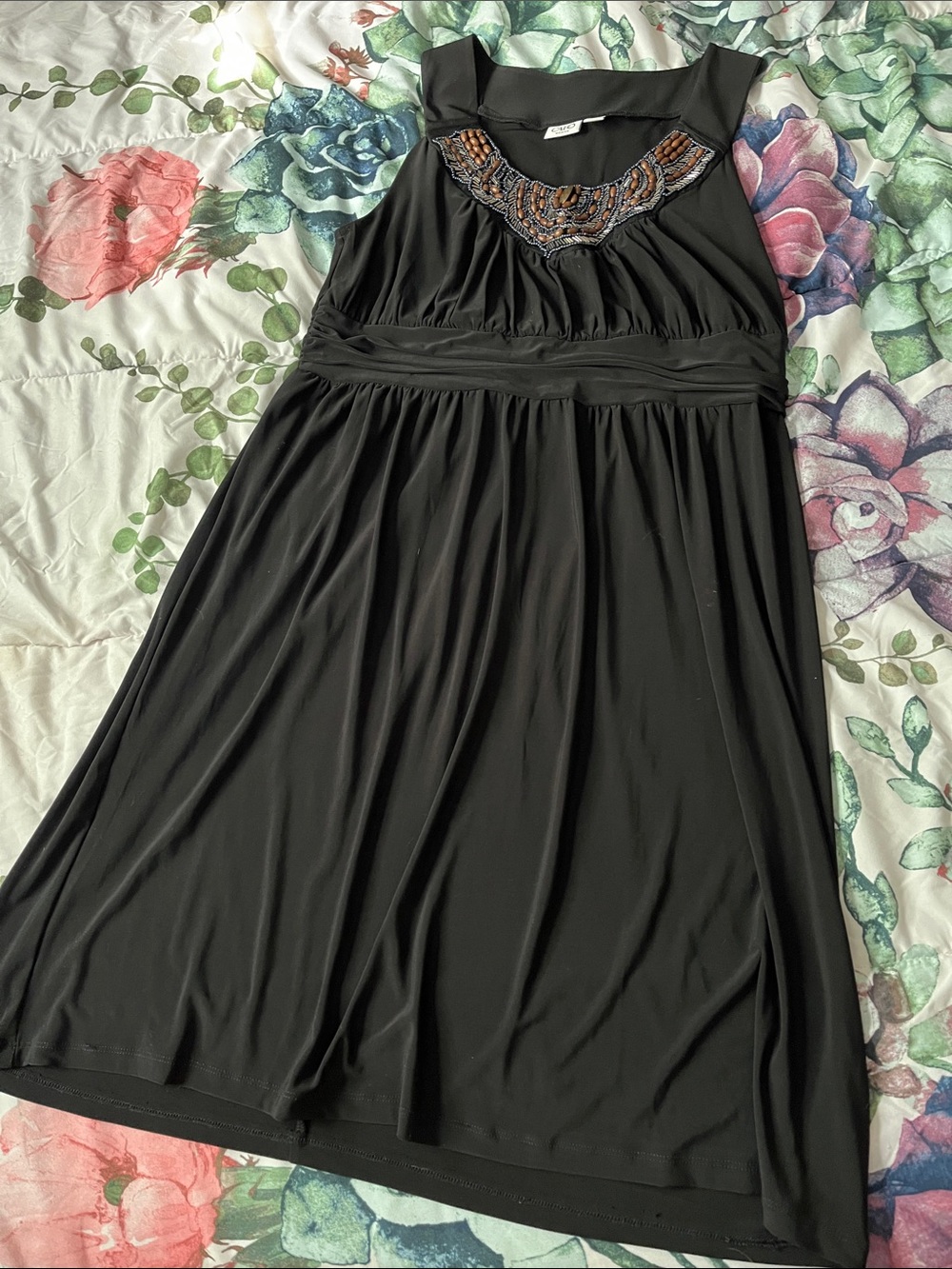 Cato Little Black Beaded Dress Size 14/16